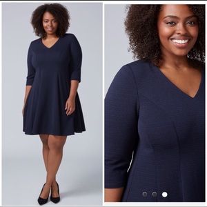 NWT Navy Lane Bryant Fit and Flare Dress. Sz. 18